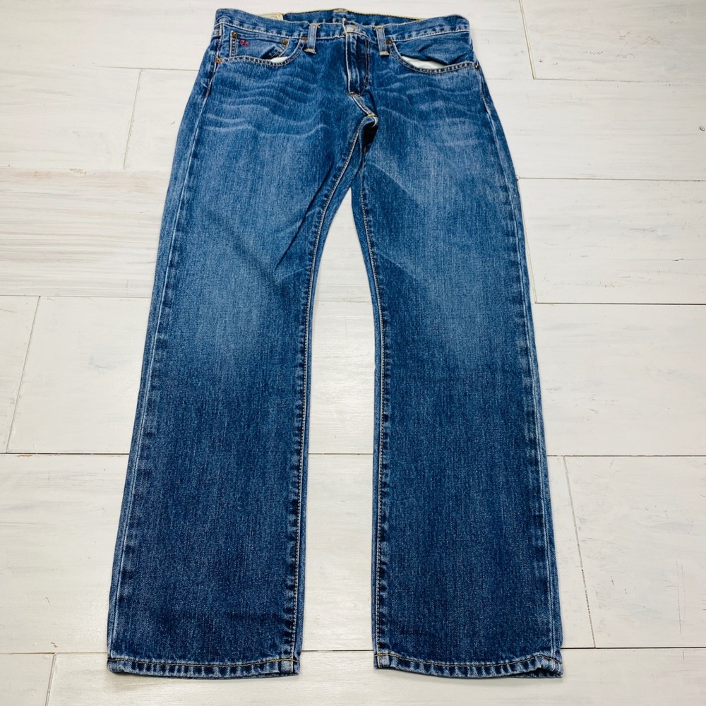 Polo Ralph Lauren Varick Slim Straight Jeans Mens 31x30 Blue Denim Cotton Pants
